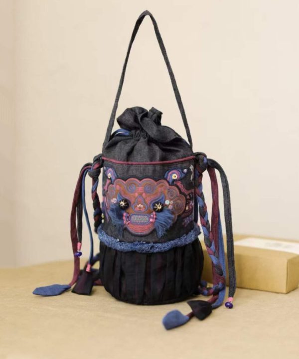 Ethnic Style Embroidered Drawstring Bucket Bag For Cheap - Image 2