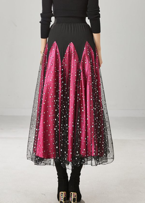 Women Mulberry Zircon Patchwork Tulle Skirts Spring Sale - Image 4