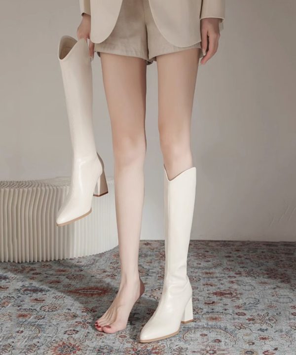 Classy White Splicing Zipper Faux Leather Ankle Boots For Discount