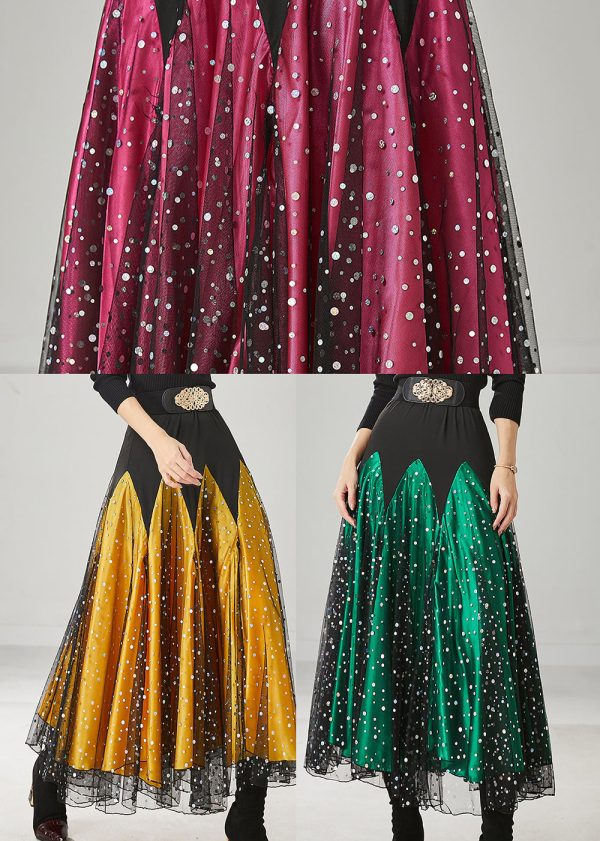 Women Mulberry Zircon Patchwork Tulle Skirts Spring Sale - Image 5
