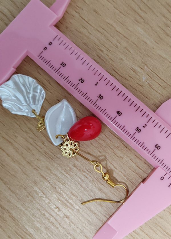 Fine Red Droplet Shape Coral And Shell Drop Earrings Discount - Image 5