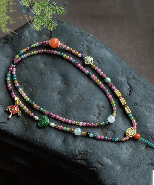 Bohemian Rainbow Beading Sweater Tassel Graduated Bead Necklace Hot on Sale - Image 4