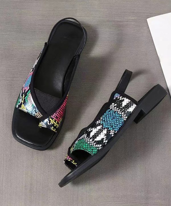 2025 New Summer Elastic Back Strap Square Headed Roman Shoes on Sale