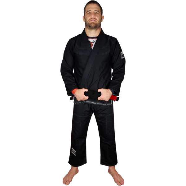 Fuji Suparaito Pearl Weave BJJ Gi - Black | Lightweight Competition Gi For Sale - Image 2